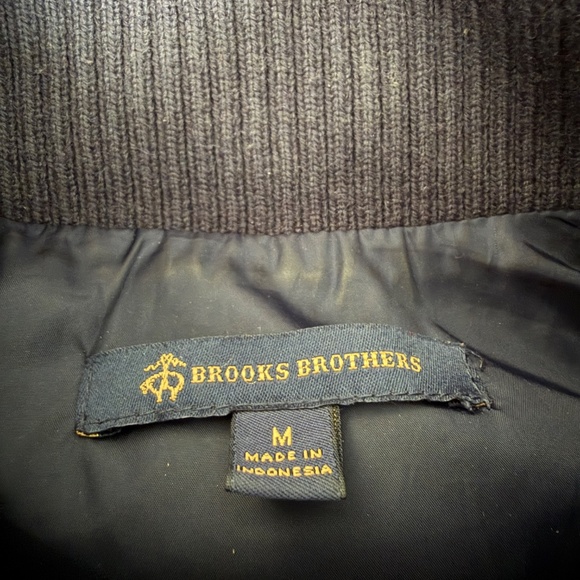 Brooks Brothers diamond quilted vest women's size M medium navy brown equestrian - Picture 4 of 6